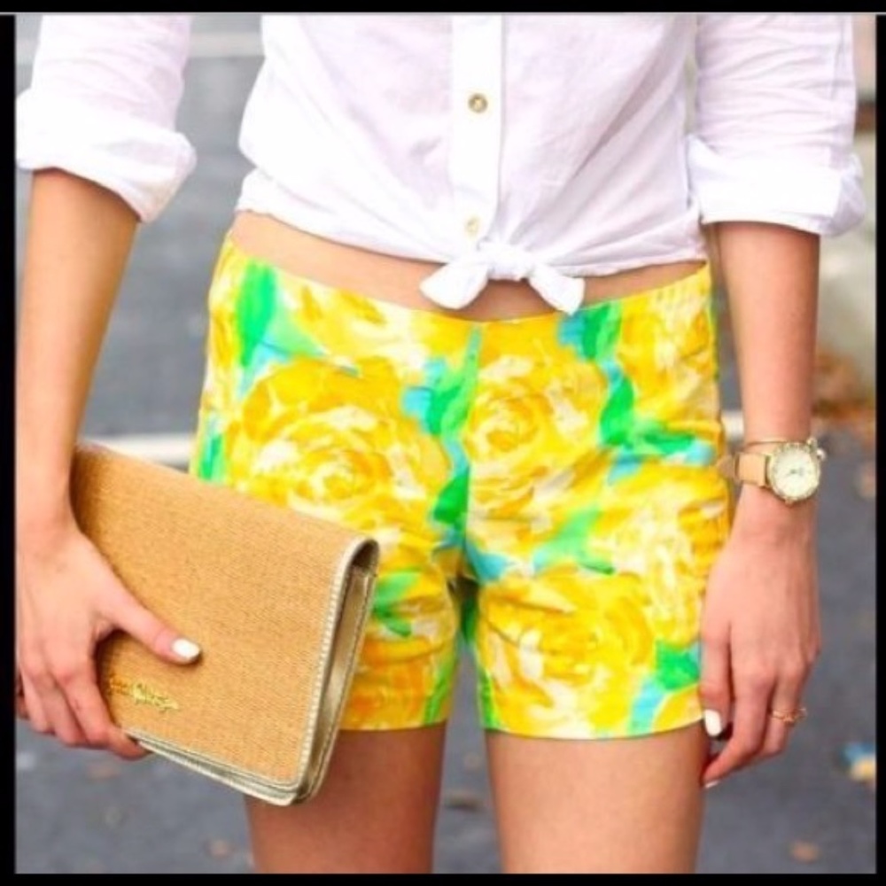 Lily Pulitzer Yellow Floral Shorts